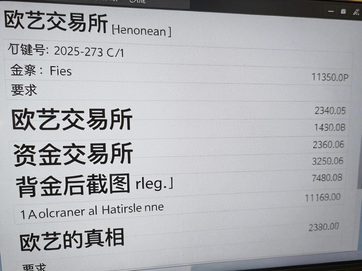 欧艺交易所资金截图背后的真相